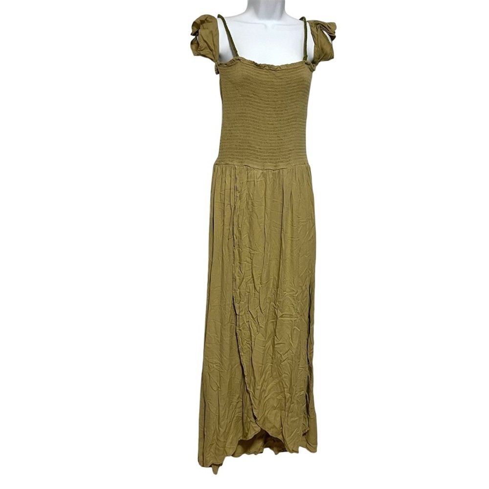 Revolve Young Fabulous & Broke Sage Green Iris Smocked Maxi Sundress Size Large
